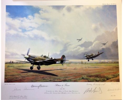 World War two print approx 22x17 titled Return to France by the artist Alan Holt signed in pencil by the artist, A. V. M John