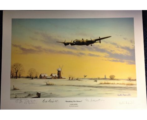World War Two print approx 12x17 titled "BREAKING THE SILENCE by the artist Keith Aspinall signed in pencil by the artist and