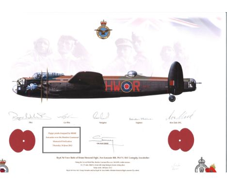 World War Two print 13x18 RAF Battle of Britain Memorial flight Avro Lancaster Bill, PA474 , RAF Coningsby , Lincolnshire pop