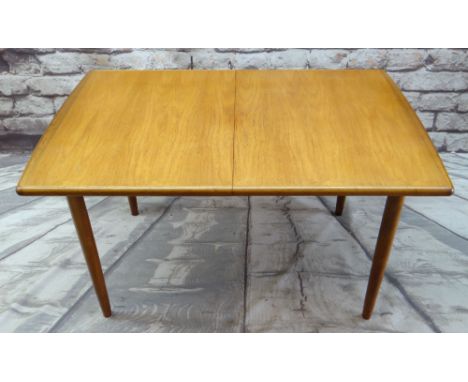 VINTAGE MEREDEW AVALON TEAK DINING TABLE, circa 1980's, 183cms long (extended); and set of four mid-century dining chairs (5)