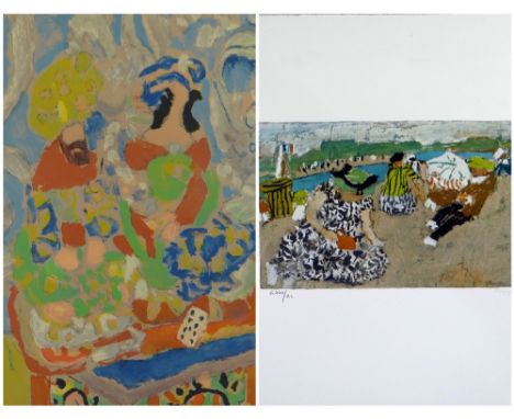 JEAN ALBERT POUGNY (Russian/French, 1894-1956) two prints: (1) limited edition (125/200) colour lithograph - Picnic, signed i