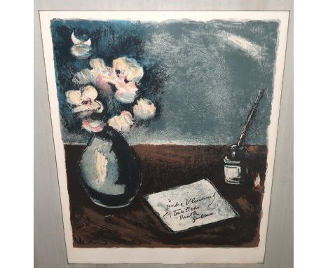 MAURICE DE VLAMINCK Nature-morte a la lettre, lithograph, 35 x 29cm Condition Report: Available upon request