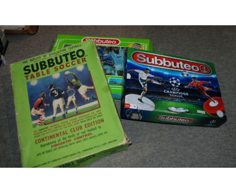 Three various Subbuteo soccer games, boxed and accessories Condition Report: Available upon request
