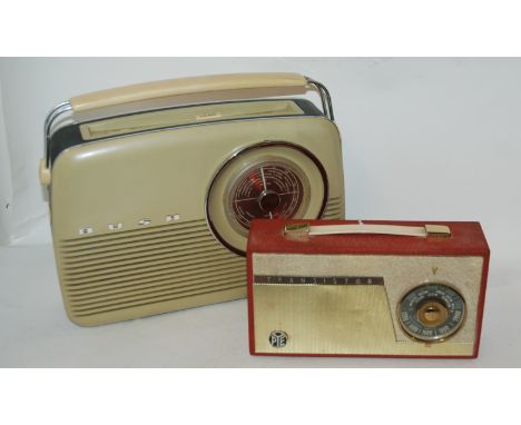 A vintage Bush TR82 radio and a Pye Q8 vintage radio with original operating instructions Condition Report: Available upon re