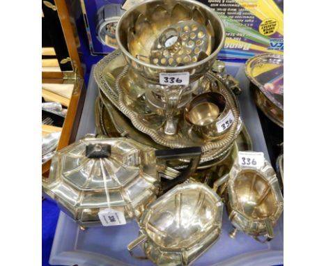 A tray lot of EP - tea service, dishes etc Condition Report: Available upon request