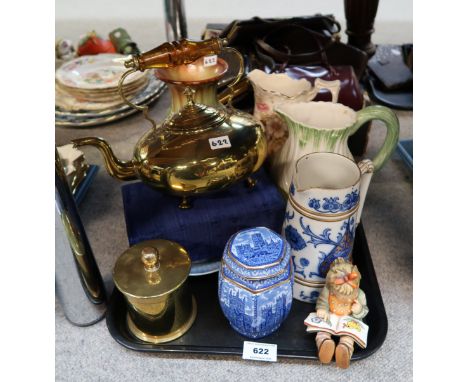 A Macintyre pottery jug (AF), a Wade Ringtons canister, Hummel figure etc Condition Report: No condition report available for