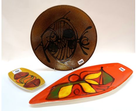 Three Poole Pottery dishes Condition Report: Available upon request