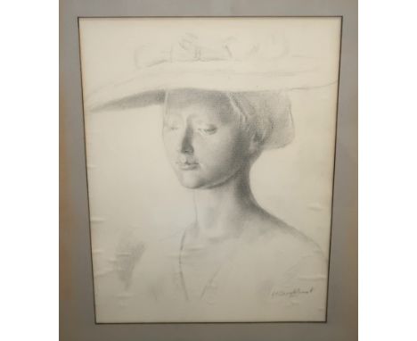 AFTER BROCKHURST Portrait head and shoulders, signed, pencil, 38 x 29cm Condition Report: Available upon request