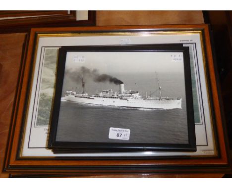 *PAIR OF FOTOFLITE, NEW ROMNEY, AERIAL PHOTOGRAPHIC PRINTS WITH TEXT, 'The P.S.N.C. Cargo liner Salinas'  and The Elder Demps
