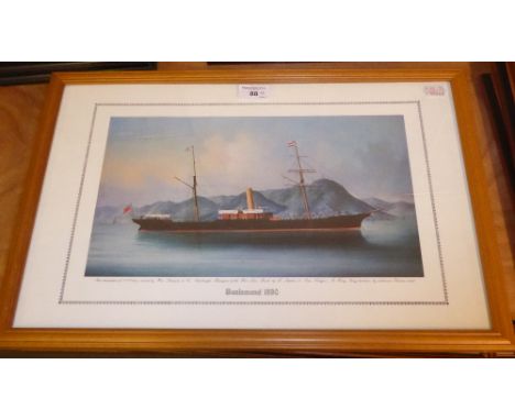 *VARIOUS ARTISTS  SIX COLOUR PRINT REPRODUCTIONS OF LATE NINETEENTH/EARLY TWENTIETH CENTURY  BEN LINE STEAM SHIPS viz; 'Benlo