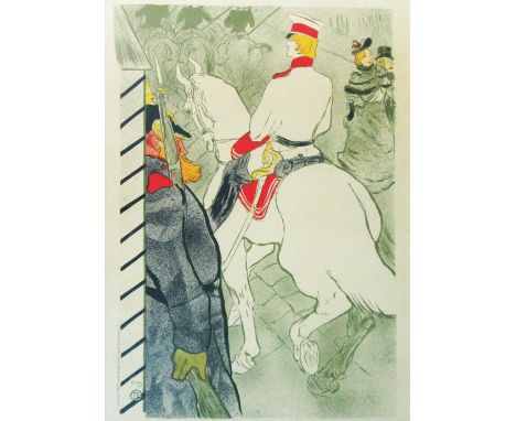 HENRI DE TOULOUSE LAUTREC (French, 1864-1901), `Cavalry` lithograph in colours, 37cm x 26.5cm, verve, signed in the plate and