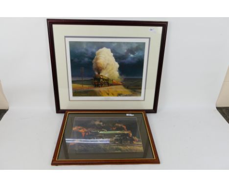 A limited edition print by Eric Bottomley entitled Racing The Storm, signed and numbered by the artist in pencil, mounted and