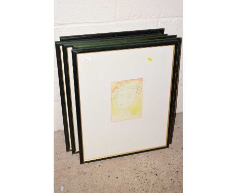 After Matisse, a group of six coloured portrait prints, framed and glazed