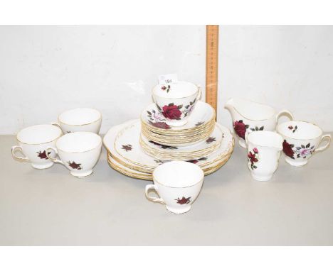 A quantity of Colclough rose pattern tea wares