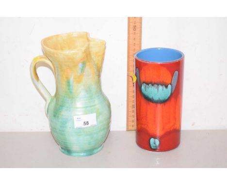 A Poole Pottery vase and a jug