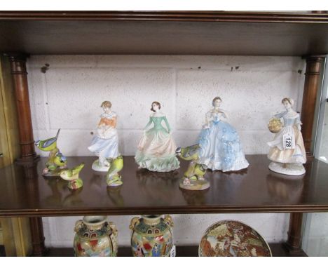 4 figurines to include Royal Worcester & 4 Royal Worcester bird figures