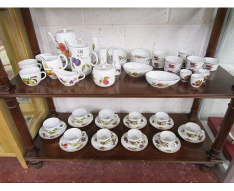2 shelves of Royal Worcester Evesham pattern