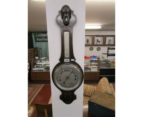Edwardian oak barometer
