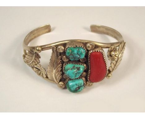 NORTH AMERICAN BANGLE.
A North American, Indian silver cuff bangle, signed Begay.