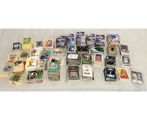 A large collection of trading cards including Dr Who, Pro Set Football League, Harry Potter and various others
