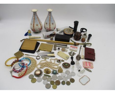 A collection of miscellaneous items, including Crown Devon vases, Austrian pipe etc.