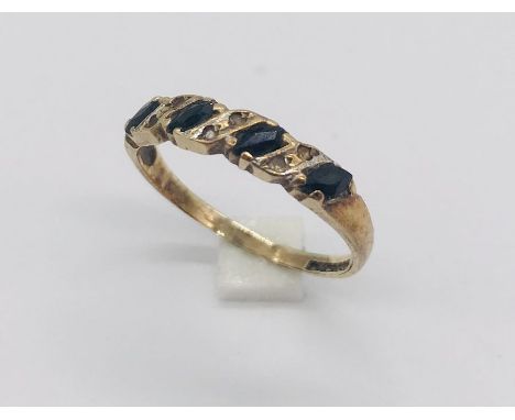 A 9ct gold sapphire and diamond ring