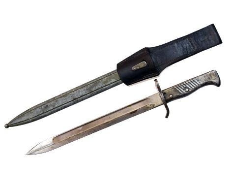 German First World War Ersatz type 46 bayonet with 30cm length blade, groove blade with metal handle having simple grooves, w