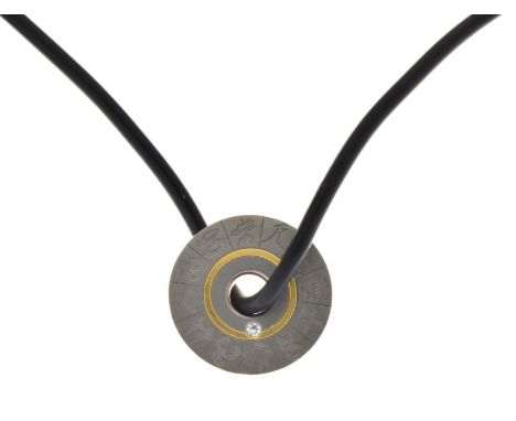 Meister &amp; Co - Diamond set gold and titanium zodiac pendant, Swiss, circa 2010, stamped 'Theo M' and with 'Meister &amp; 