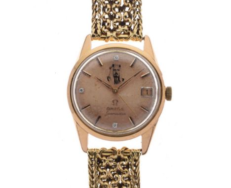 Omega - Seamaster 'Sheikh Isa Bin Salman Al Khalifa' (of Bahrain) 18ct rose gold automatic wristwatch, ref:14701 SC 61, the g
