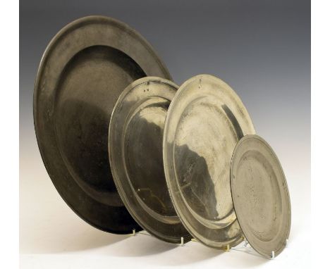 18th Century English pewter charger or dish, Richard Going, Bristol (1715-1766), touch marks of Richard Going, (Cotterell 190