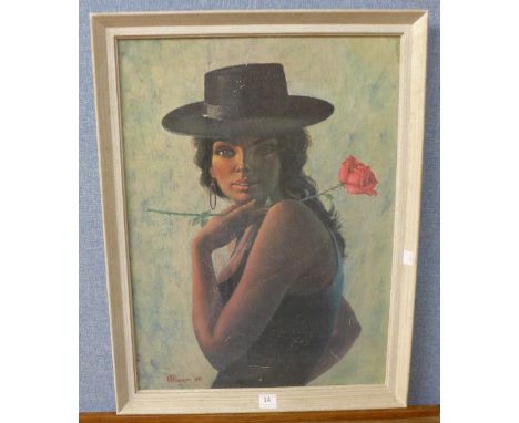 A 1960's Pearson print of a lady