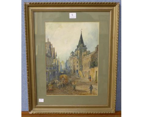 C.S.E., Cannon Gate, Edinburgh, Looking West, watercolour, dated 1901