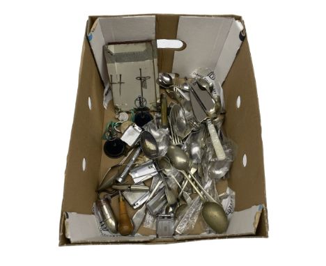Trench art lighter, other vintage lighters including Ronson, Polo and Mosda, pair of hat pin stands, chrome plated pen etc in