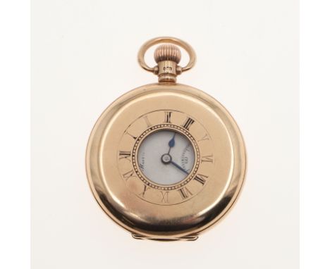 the white enamel dial with Arabic numerals and subsidiary seconds dial, with presentation inscription to the inner case for 1