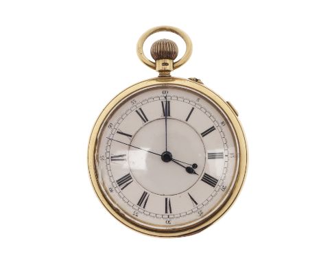 the white enamel dial with Roman numerals, three quarter plate movement, 55mm dia., 141.7 grams. *CR The watch does appear to
