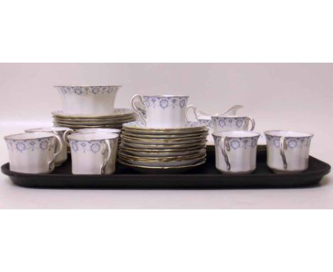 E. Hughes blue neo-classical style tea service (12 settings). Condition report: see terms and conditions
