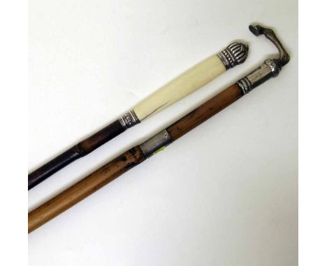 German 19th century sword stick and a cane. Condition report: see terms and conditions