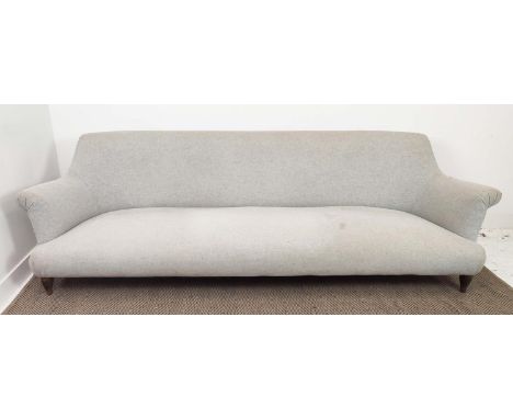PINCH GODDARD SOFA, light grey upholstery on tapered supports, 258cm L x 83cm H x 87cm D. 