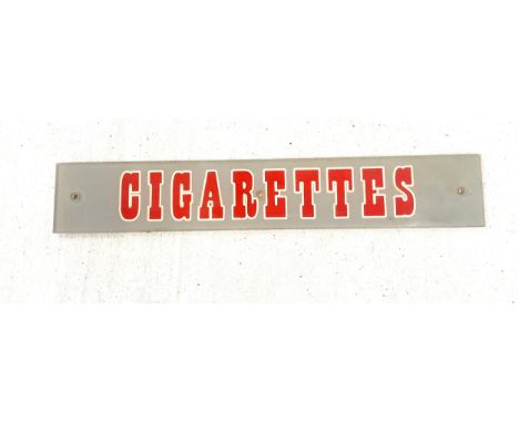 Vintage small perspex cigarette sign, approximate measurements: Height 12 inches Width 2 inches