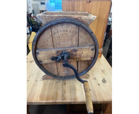 Vintage wooden butter churn overall height approx 20 inches tall
