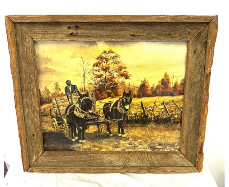 Vintage framed signed oil on board, signed by Lettyduvall, approximate frame measurements: Height 21 inches, Width 26 inches