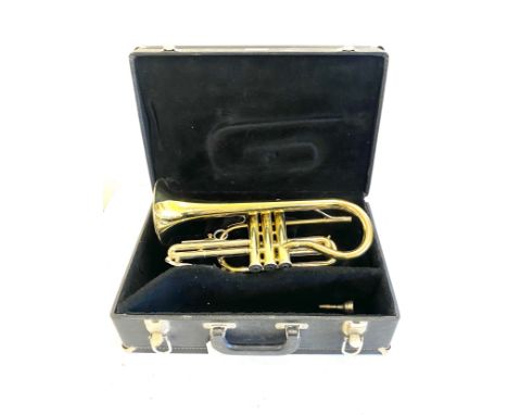 Vintage cased Blessing Scholastic Elk hart USA trumpet with mouth piece 