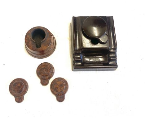 Gadeware bakelite inkwell, Criterion Series Excelite ink weel 