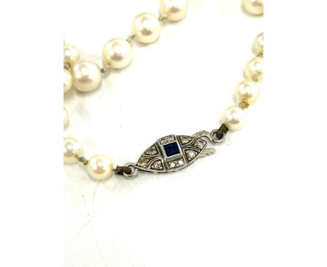 Antique pearl necklace clasp set with diamonds and sapphires 