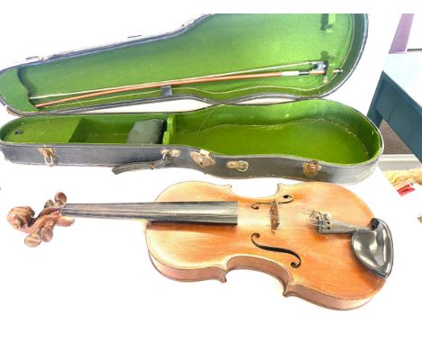 Vintage cased Franz michi violin and bow 