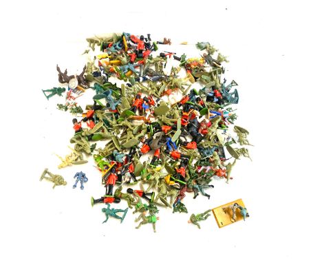 Large selection of vintage plastic soldier figures includes  Britain's etc 