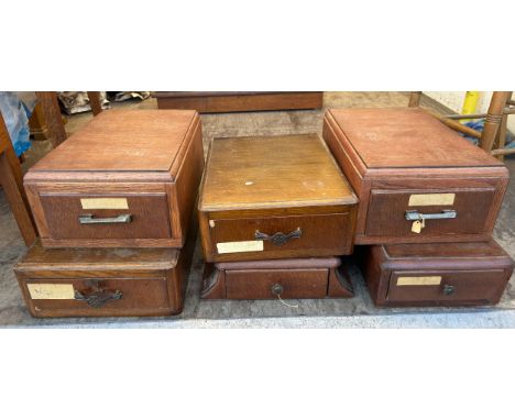 Selection of 6 vintage wooden index drawers