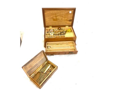 Selection of vintage and later costume jewellery includes Lanco wrist watch etc 