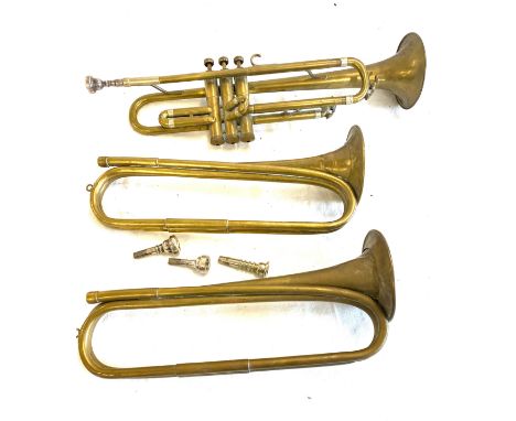 Vintage Regent Brisen &amp; Hawkes trumpet, 2 Bugels, silver mouth pieces