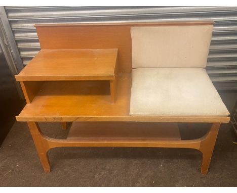 Vintage telephone seat table measures approx 29 inches tall 37 inches wide 17 inches depth